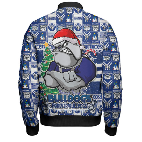 Canterbury-Bankstown Bulldogs Bomber Jacket Merry Ugly Christmas Comic Style Canterbury-Bankstown Bulldogs Bomber Jacket Merry Ugly Christmas Comic Style