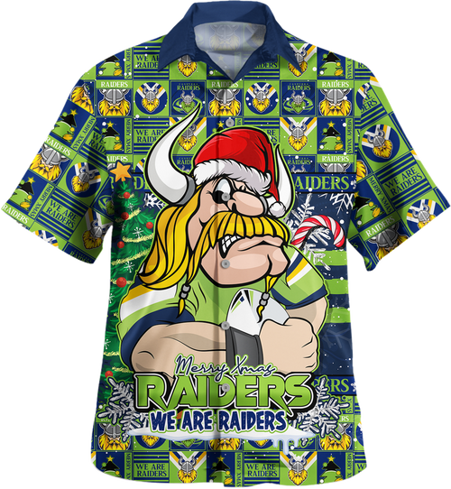 Canberra Raiders Hawaiian Shirt Merry Ugly Christmas Comic Style Canberra Raiders Hawaiian Shirt Merry Ugly Christmas Comic Style