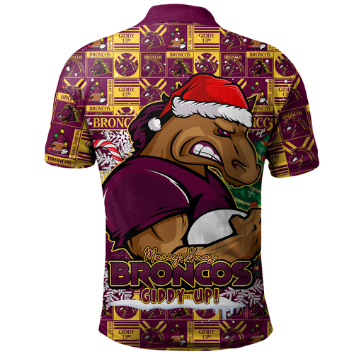 Brisbane Broncos Polo Shirt Merry Ugly Christmas Comic Style Brisbane Broncos Polo Shirt Merry Ugly Christmas Comic Style
