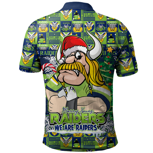 Canberra Raiders Polo Shirt Merry Ugly Christmas Comic Style Canberra Raiders Polo Shirt Merry Ugly Christmas Comic Style