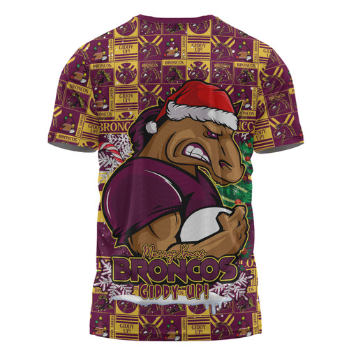Brisbane Broncos T-Shirt Merry Ugly Christmas Comic Style Brisbane Broncos T-Shirt Merry Ugly Christmas Comic Style