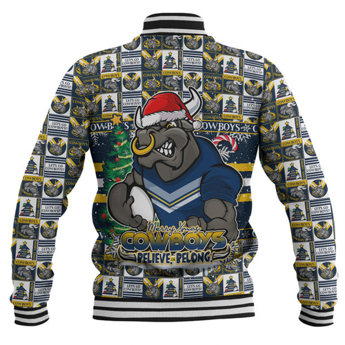 North Queensland Cowboys Baseball Jacket Merry Ugly Christmas Comic Style North Queensland Cowboys Baseball Jacket Merry Ugly Christmas Comic Style