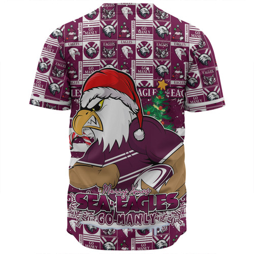 Manly Warringah Sea Eagles Baseball Shirt Merry Ugly Christmas Comic Style Manly Warringah Sea Eagles Baseball Shirt Merry Ugly Christmas Comic Style