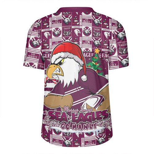 Manly Warringah Sea Eagles Rugby Jersey Merry Ugly Christmas Comic Style Manly Warringah Sea Eagles Rugby Jersey Merry Ugly Christmas Comic Style
