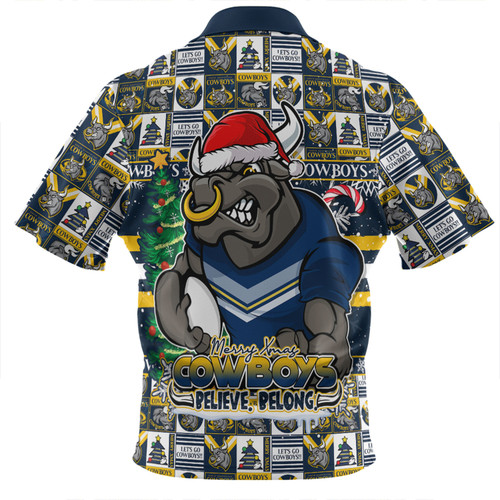North Queensland Cowboys Zip Polo Shirt Merry Ugly Christmas Comic Style North Queensland Cowboys Zip Polo Shirt Merry Ugly Christmas Comic Style