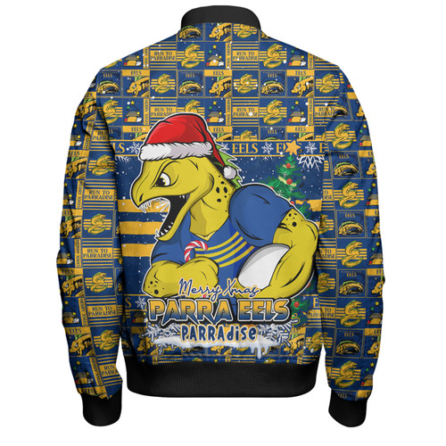 Parramatta Eels Bomber Jacket Merry Ugly Christmas Comic Style