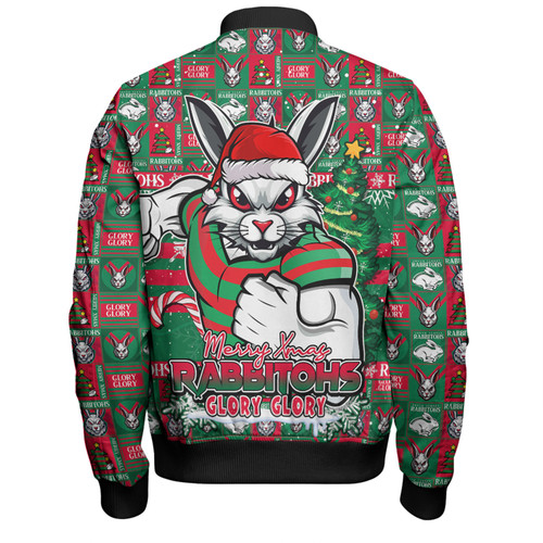 South Sydney Rabbitohs Bomber Jacket Merry Ugly Christmas Comic Style South Sydney Rabbitohs Bomber Jacket Merry Ugly Christmas Comic Style