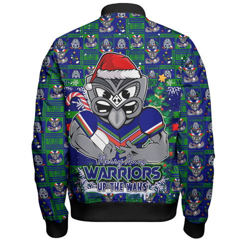 New Zealand Warriors Bomber Jacket Merry Ugly Christmas Comic Style New Zealand Warriors Bomber Jacket Merry Ugly Christmas Comic Style