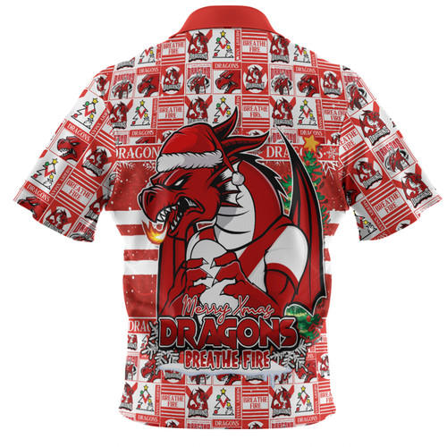 St. George Illawarra Dragons Hawaiian Shirt Merry Ugly Christmas Comic Style St. George Illawarra Dragons Hawaiian Shirt Merry Ugly Christmas Comic Style