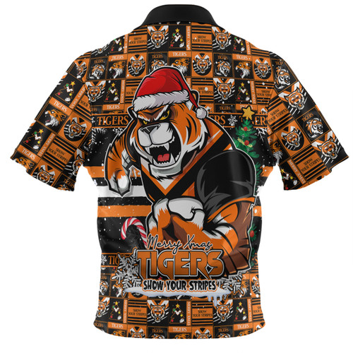 Wests Tigers Hawaiian Shirt Merry Ugly Christmas Comic Style Wests Tigers Hawaiian Shirt Merry Ugly Christmas Comic Style