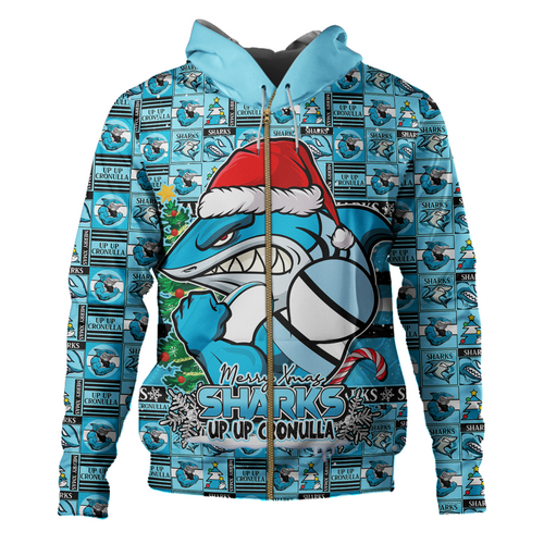Cronulla-Sutherland Sharks Hoodie Merry Ugly Christmas Comic Style Cronulla-Sutherland Sharks Hoodie Merry Ugly Christmas Comic Style