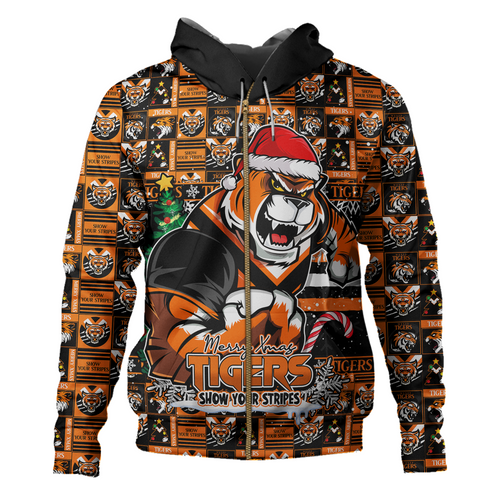 Wests Tigers Hoodie Merry Ugly Christmas Comic Style Wests Tigers Hoodie Merry Ugly Christmas Comic Style