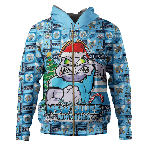 New South Wales Blues Hoodie Merry Ugly Christmas Comic Style New South Wales Blues Hoodie Merry Ugly Christmas Comic Style