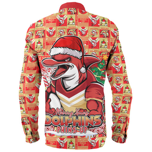 Redcliffe Dolphins Long Sleeve Shirt Merry Ugly Christmas Comic Style