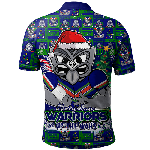 New Zealand Warriors Polo Shirt Merry Ugly Christmas Comic Style New Zealand Warriors Polo Shirt Merry Ugly Christmas Comic Style