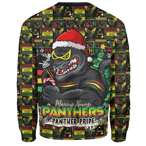 Penrith Panthers Sweatshirt Merry Ugly Christmas Comic Style Penrith Panthers Sweatshirt Merry Ugly Christmas Comic Style