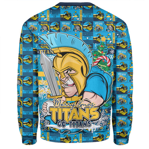 Gold Coast Titans Sweatshirt Merry Ugly Christmas Comic Style Gold Coast Titans Sweatshirt Merry Ugly Christmas Comic Style