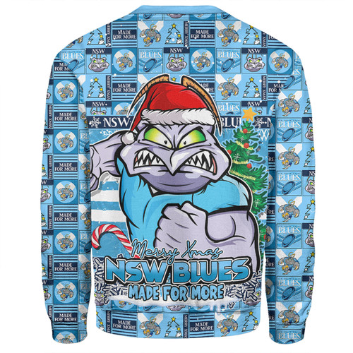 New South Wales Blues Sweatshirt Merry Ugly Christmas Comic Style New South Wales Blues Sweatshirt Merry Ugly Christmas Comic Style