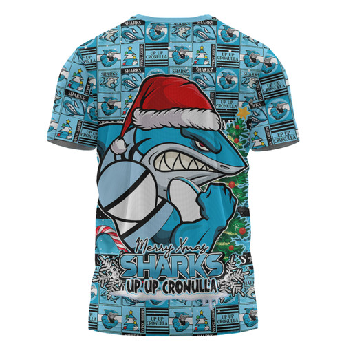 Cronulla-Sutherland Sharks T-Shirt Merry Ugly Christmas Comic Style Cronulla-Sutherland Sharks T-Shirt Merry Ugly Christmas Comic Style