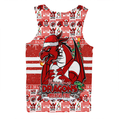 St. George Illawarra Dragons Men Singlet Merry Ugly Christmas Comic Style