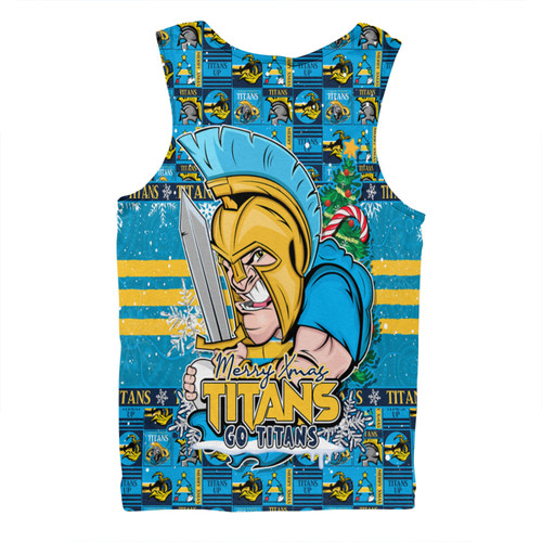 Gold Coast Titans Men Singlet Merry Ugly Christmas Comic Style Gold Coast Titans Men Singlet Merry Ugly Christmas Comic Style