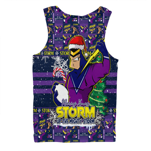 Melbourne Storm Men Singlet Merry Ugly Christmas Comic Style Melbourne Storm Men Singlet Merry Ugly Christmas Comic Style