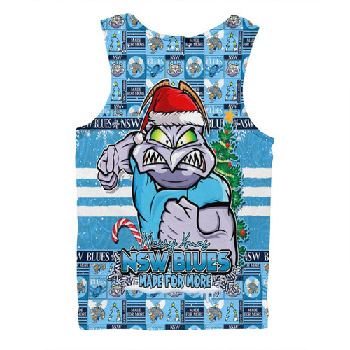 New South Wales Blues Men Singlet Merry Ugly Christmas Comic Style New South Wales Blues Men Singlet Merry Ugly Christmas Comic Style