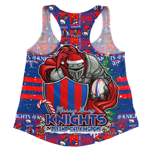 Newcastle Knights Women Racerback Singlet Merry Ugly Christmas Comic Style Newcastle Knights Women Racerback Singlet Merry Ugly Christmas Comic Style