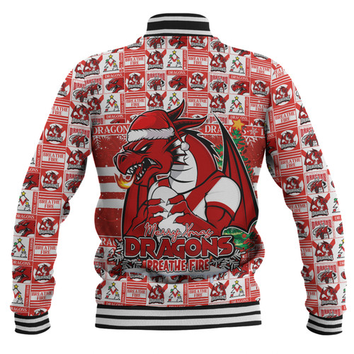 St. George Illawarra Dragons Baseball Jacket Merry Ugly Christmas Comic Style St. George Illawarra Dragons Baseball Jacket Merry Ugly Christmas Comic Style