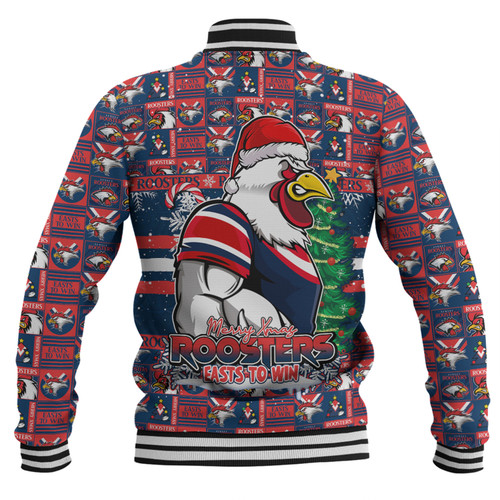 Sydney Roosters Baseball Jacket Merry Ugly Christmas Comic Style Sydney Roosters Baseball Jacket Merry Ugly Christmas Comic Style