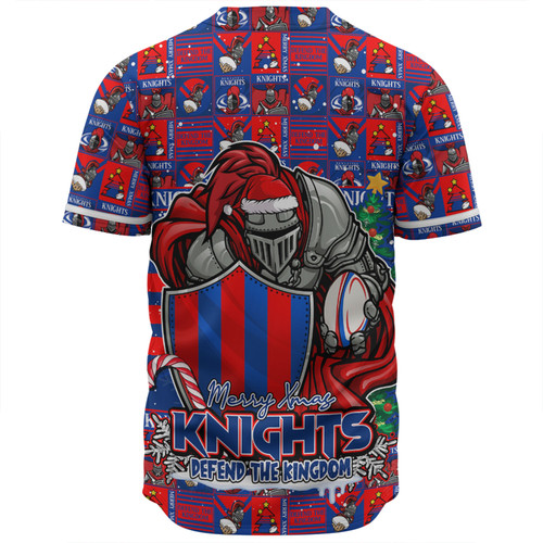 Newcastle Knights Baseball Shirt Merry Ugly Christmas Comic Style Newcastle Knights Baseball Shirt Merry Ugly Christmas Comic Style