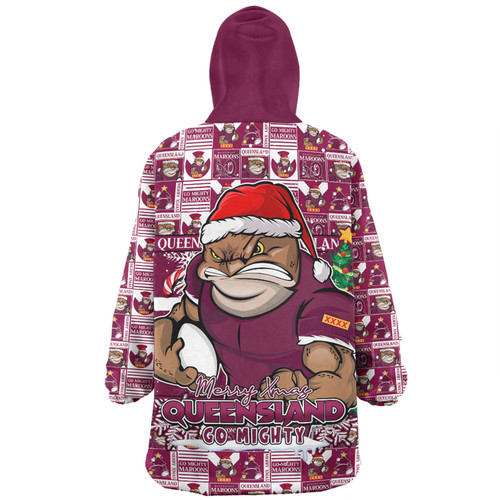 Queensland Maroons Snug Hoodie Merry Ugly Christmas Comic Style Queensland Maroons Snug Hoodie Merry Ugly Christmas Comic Style