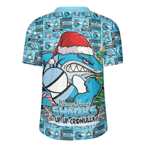 Cronulla-Sutherland Sharks Rugby Jersey Merry Ugly Christmas Comic Style Cronulla-Sutherland Sharks Rugby Jersey Merry Ugly Christmas Comic Style