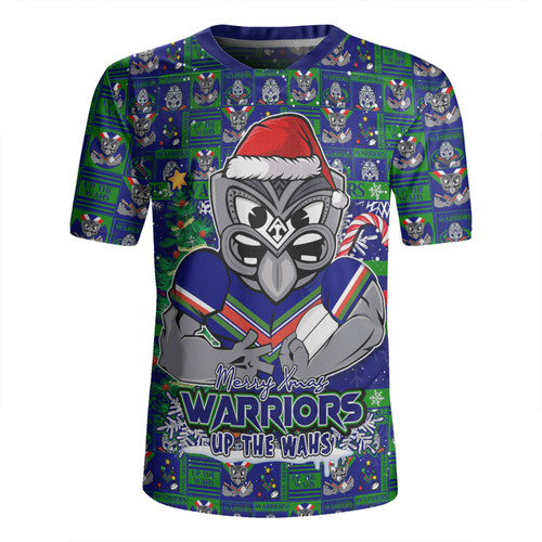 New Zealand Warriors Rugby Jersey Merry Ugly Christmas Comic Style