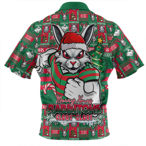 South Sydney Rabbitohs Zip Polo Shirt Merry Ugly Christmas Comic Style South Sydney Rabbitohs Zip Polo Shirt Merry Ugly Christmas Comic Style