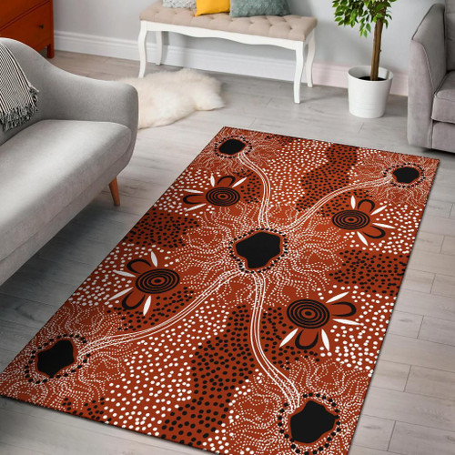 Australia Aboriginal Area Rug - Aboriginal Dot Art Painting VER8 Australia Aboriginal Area Rug - Aboriginal Dot Art Painting VER8