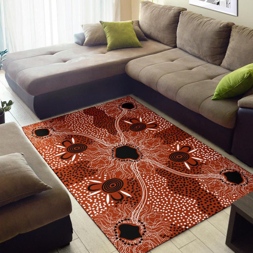 Australia Aboriginal Area Rug - Aboriginal Dot Art Painting VER8 Australia Aboriginal Area Rug - Aboriginal Dot Art Painting VER8