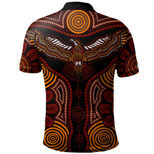 Australia Polo Shirt Aboriginal Inspired Eagles With Dot Painting Pattern Australia Polo Shirt Aboriginal Inspired Eagles With Dot Painting Pattern