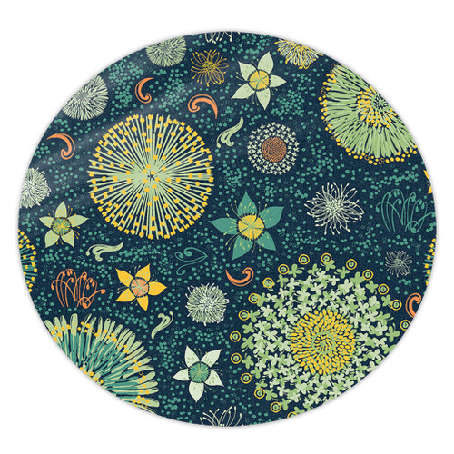 Australia Round Rug Australian Colorful Flowers Background