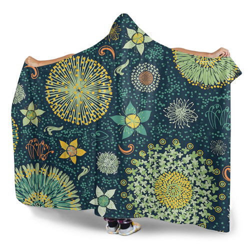 Australia Hooded Blanket Australian Colorful Flowers Background Australia Hooded Blanket Australian Colorful Flowers Background