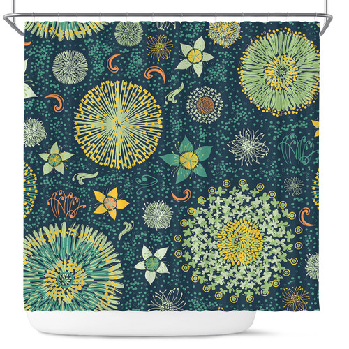Australia Shower Curtain Australian Colorful Flowers Background