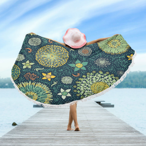 Australia Beach Blanket Australian Colorful Flowers Background Australia Beach Blanket Australian Colorful Flowers Background