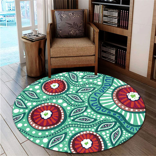 Australia Round Rug Aboriginal Dot Painting Artwork Australia Round Rug Aboriginal Dot Painting Artwork