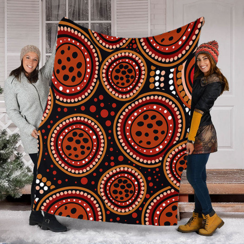 Australia Blanket Background Featuring Indigenous Dot Art
