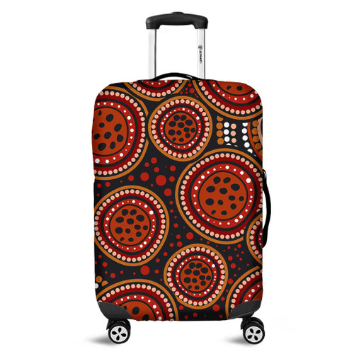 Australia Luggage Cover Background Featuring Indigenous Dot Art