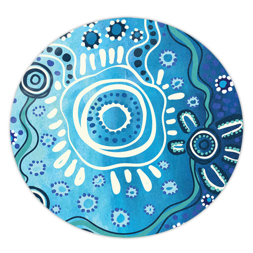 Australia Round Rug Traditional Aboriginal Dot Art