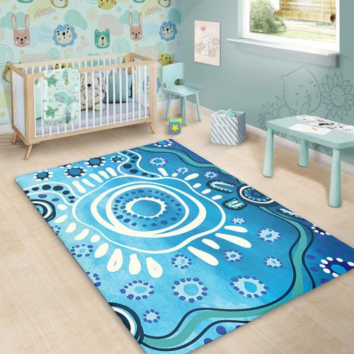 Australia Area Rug Traditional Aboriginal Dot Art