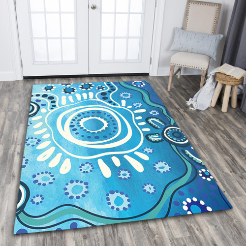 Australia Area Rug Traditional Aboriginal Dot Art