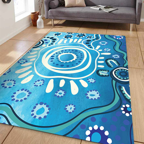 Australia Area Rug Traditional Aboriginal Dot Art