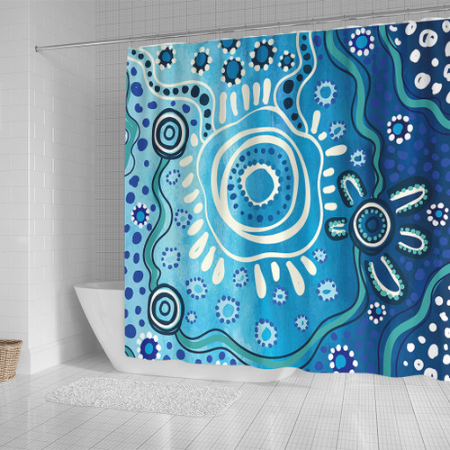 Australia Shower Curtain Traditional Aboriginal Dot Art Australia Shower Curtain Traditional Aboriginal Dot Art